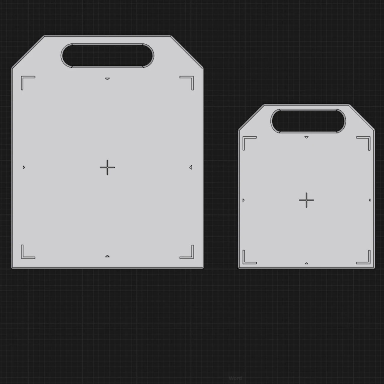 UV-detectable radiology training plates with alignment markings