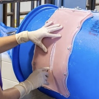 Skin set mounted on SIMUVET Keg